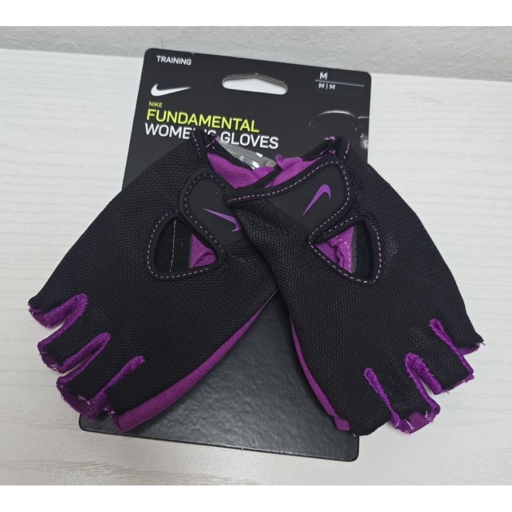 Nike Womens Fundamental Gloves Work Out Training Black Purple New Medium